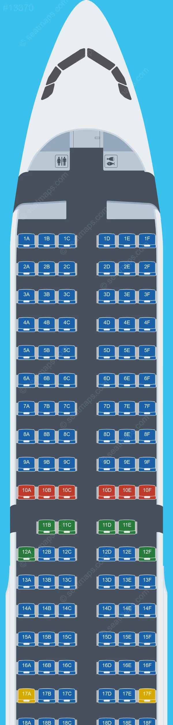 Схема салонов Vietravel Airlines в самолетах Airbus A321 A321-200 V.4