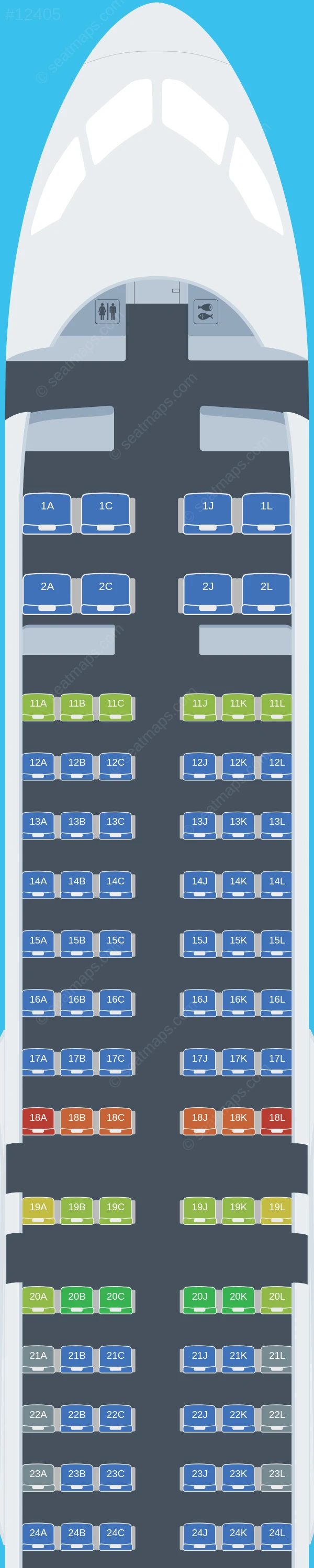 Air China COMAC С919 seatmap preview