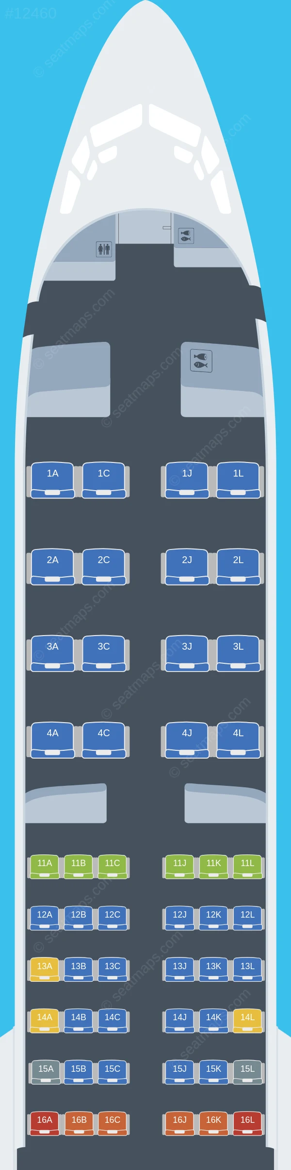 ASKY Airlines Boeing 737 MAX 8 V.1 seatmap preview