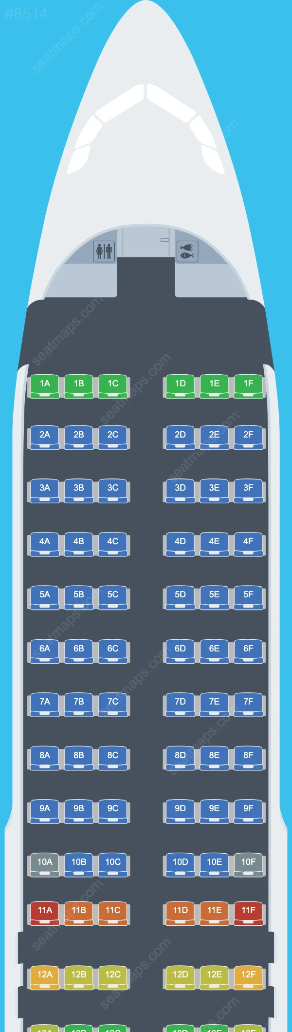 Air Travel Airbus A320 Seat Maps A320-200 V.2