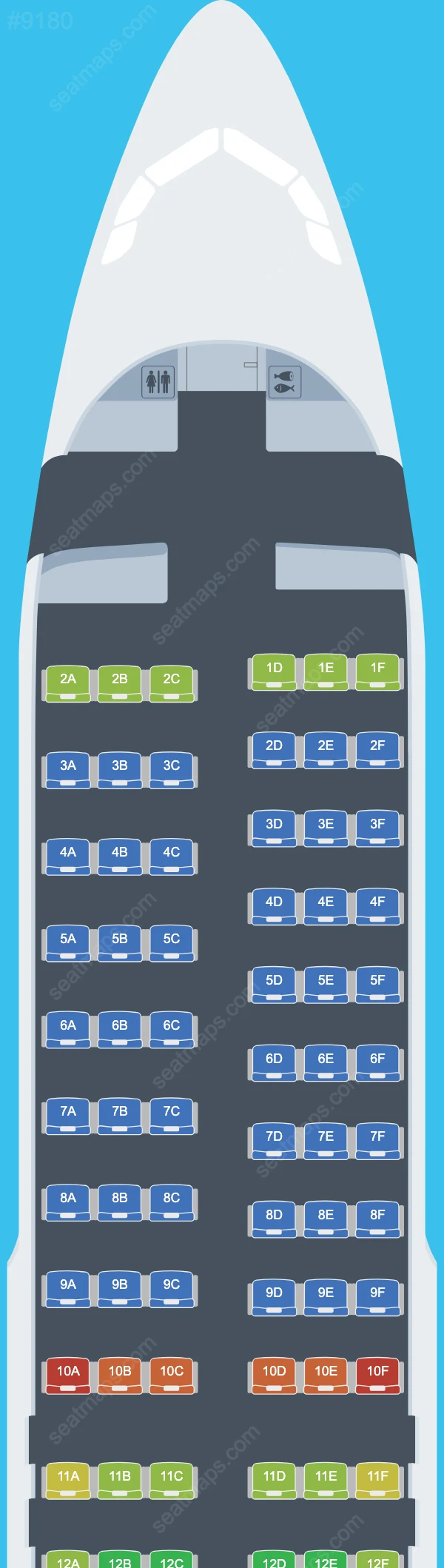 Air New Zealand Airbus A320 Mapas de assentos A320-200neo