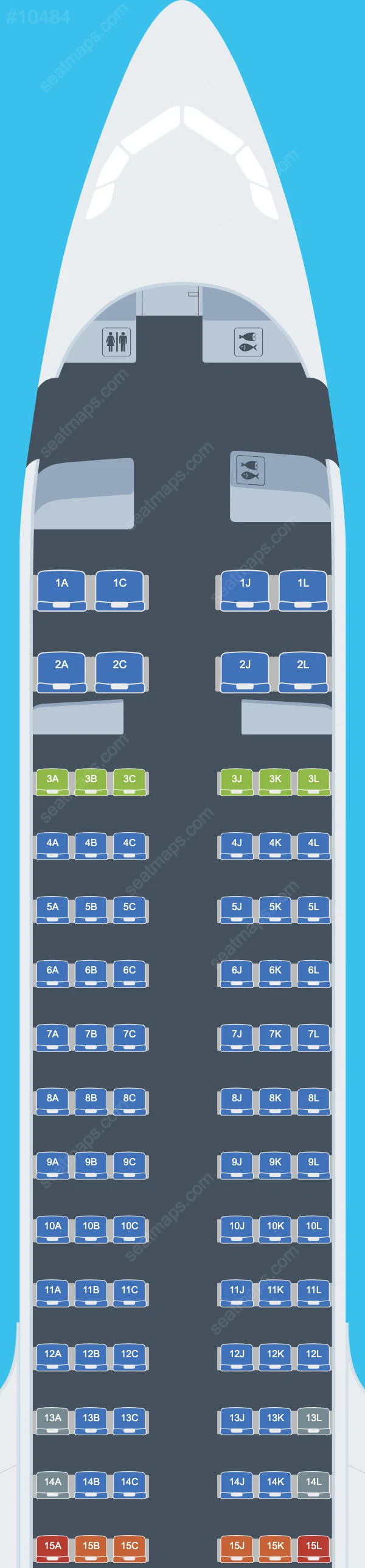 Loong Air Airbus A321neo seatmap preview
