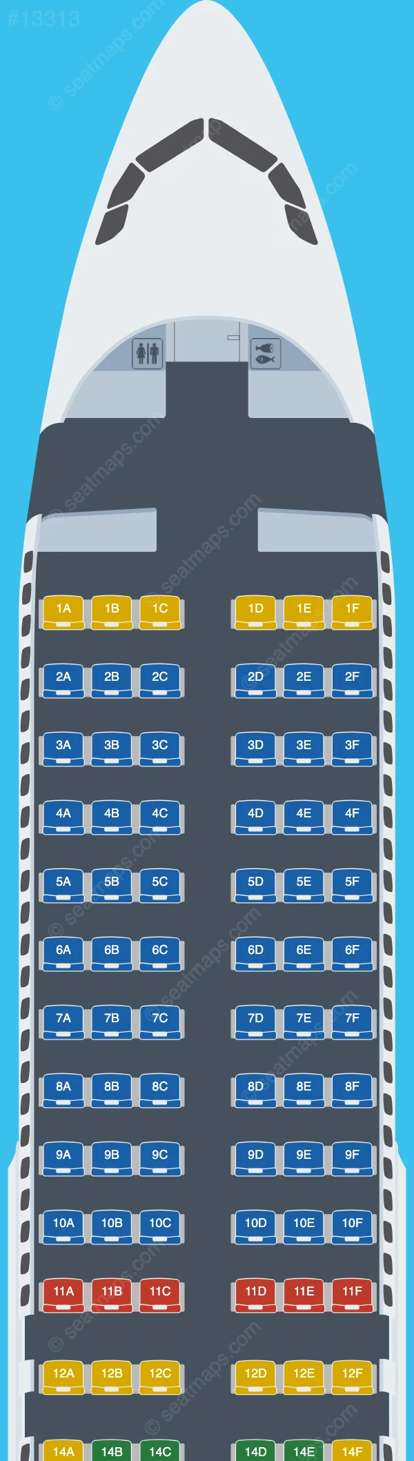 FLYYO Aerro Direkt Airbus A320-200 seatmap mobile preview