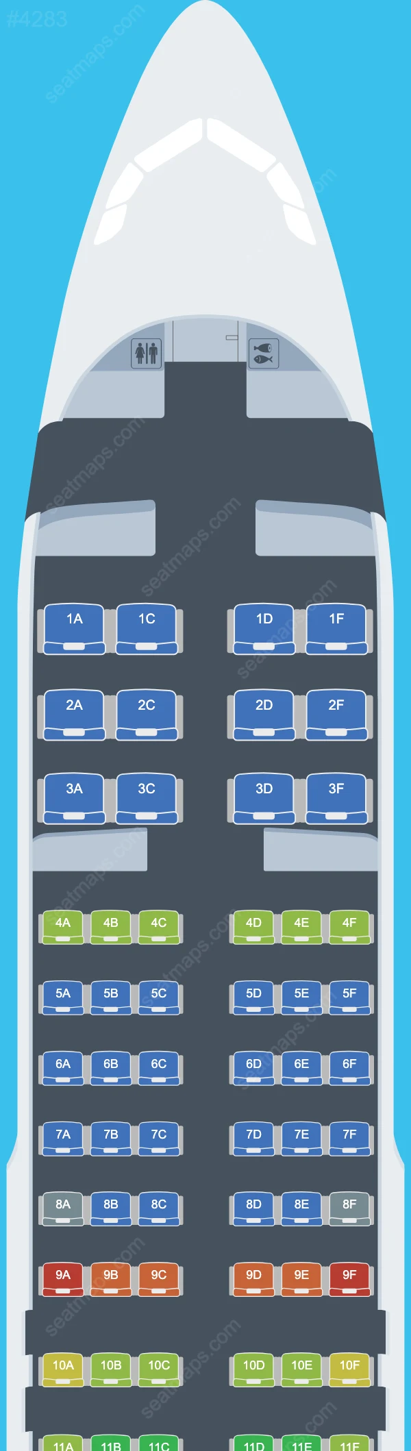 Ural Airlines Airbus A320 Seat Maps A320-200 V.1