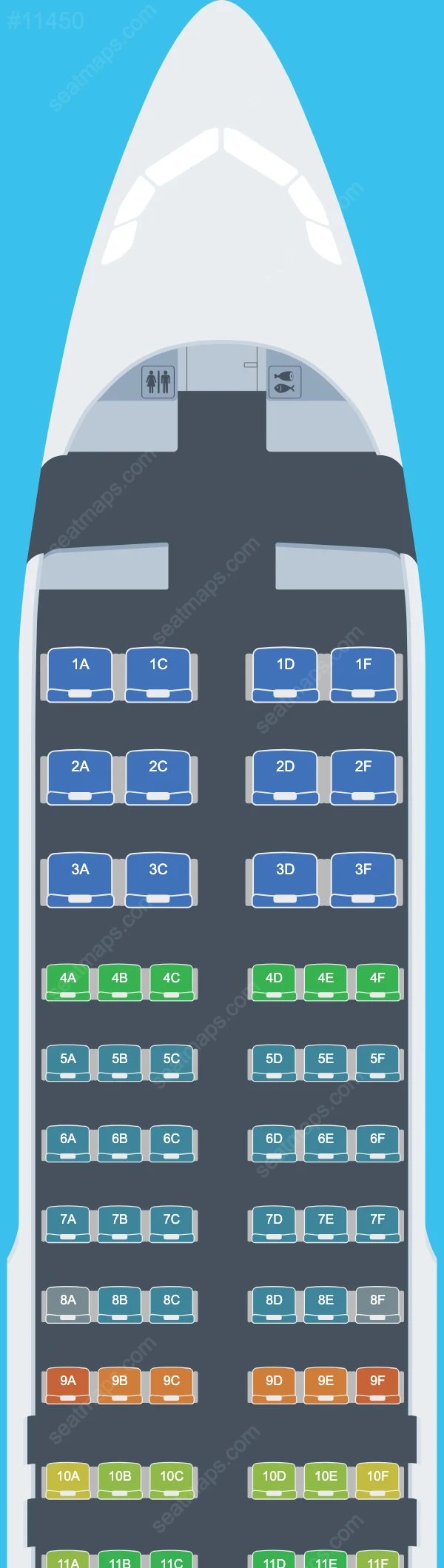 SmartLynx Airlines Malta Airbus A320 Seat Maps A320-200 V.2