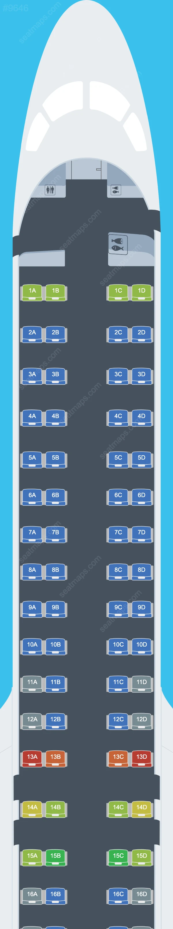 Azul Brazilian Airlines Embraer E195-E2 Mapy miejsc E195 E2
