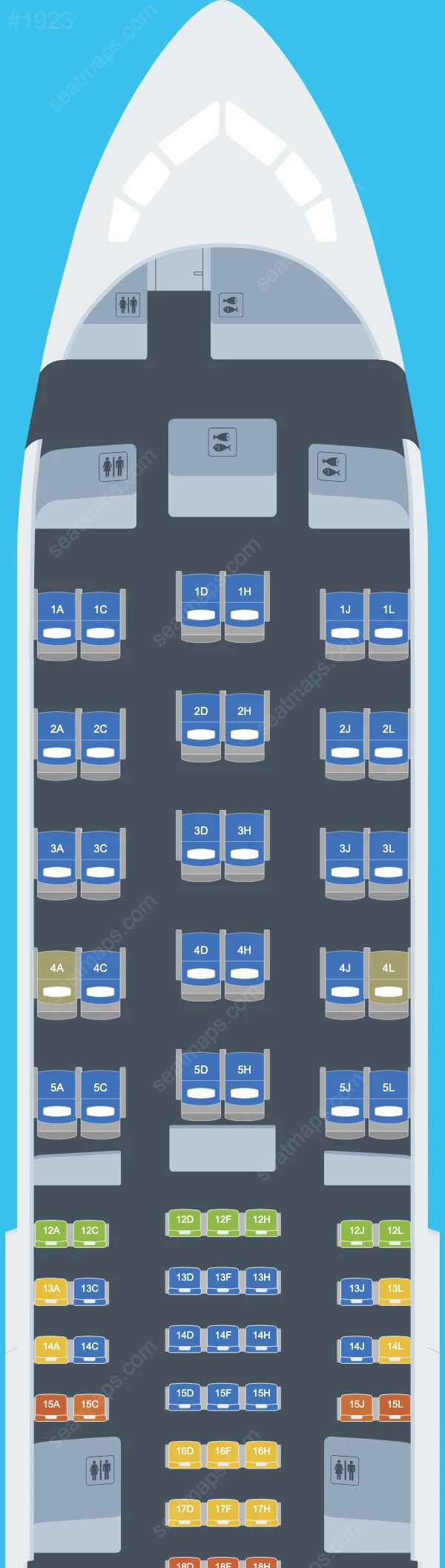 Схема салона LATAM Airlines в самолете Boeing 767 767-300 ER V.1