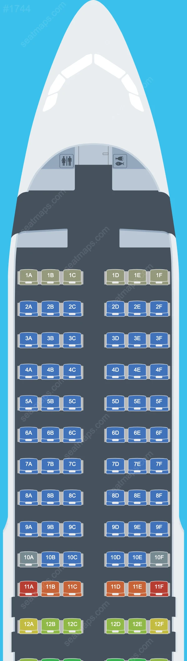 Схема салона LATAM Airlines Brasil в самолете Airbus A320 A320-200