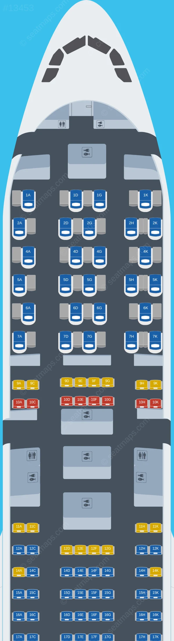 EuroAtlantic Airways Airbus A330-300 seatmap preview
