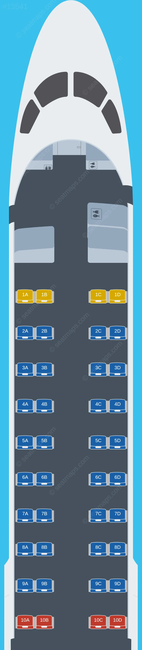 One Airways Embraer E190 seatmap preview