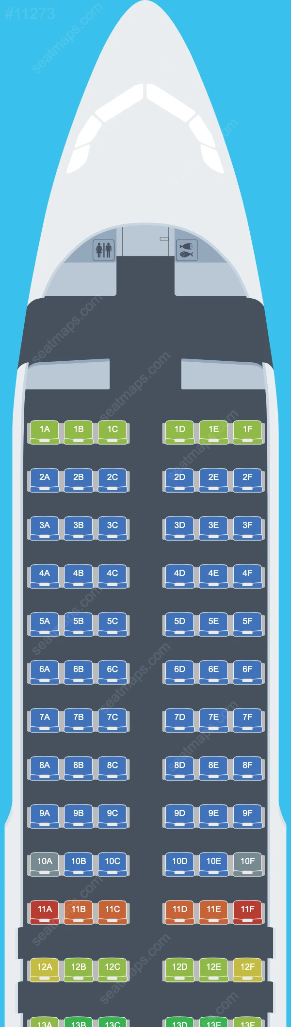 Схема салонов Fly Air41 в самолетах Airbus A320 A320-200