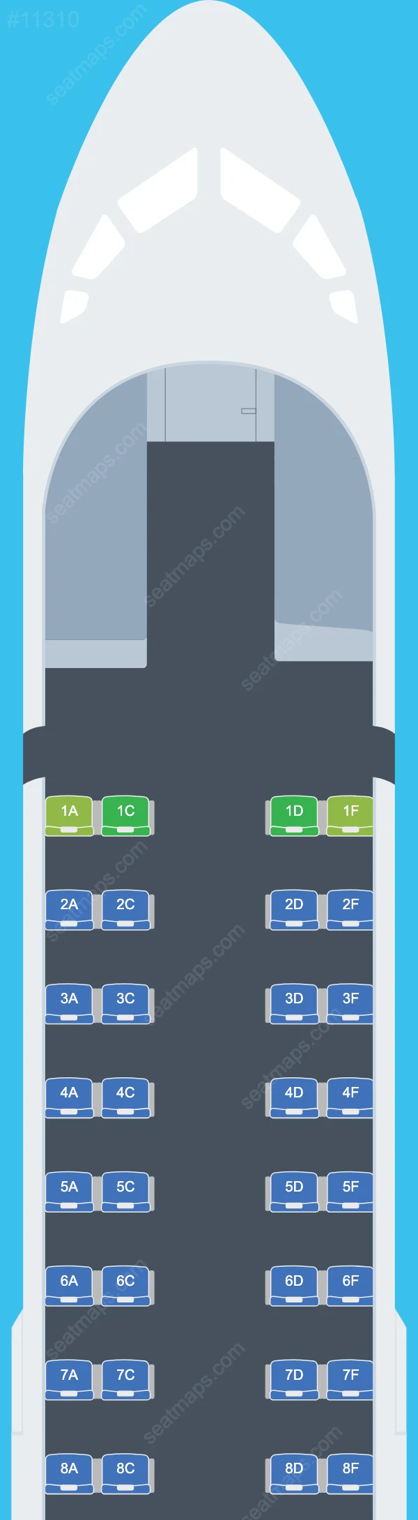 Emerald Airlines UK ATR 72-600 seatmap preview