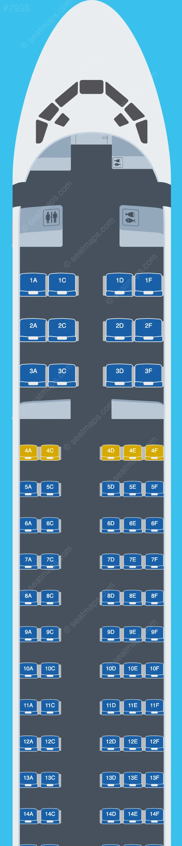 LASER Airlines McDonnell Douglas MD-82 seatmap preview