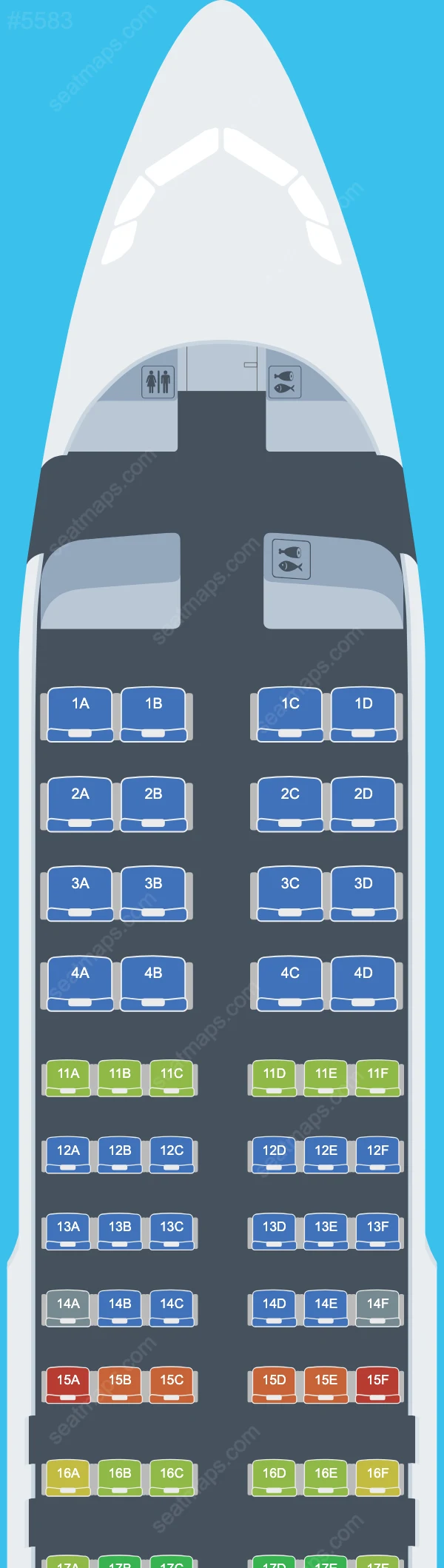 Схема салона Air Astana в самолете Airbus A320 A320-200neo V.1