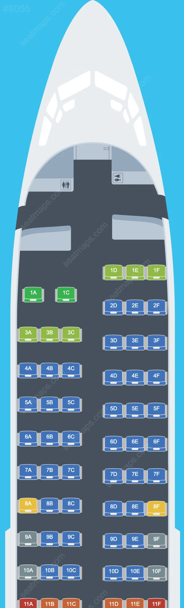 Alrosa Aviakompania Boeing 737-700 seatmap mobile preview
