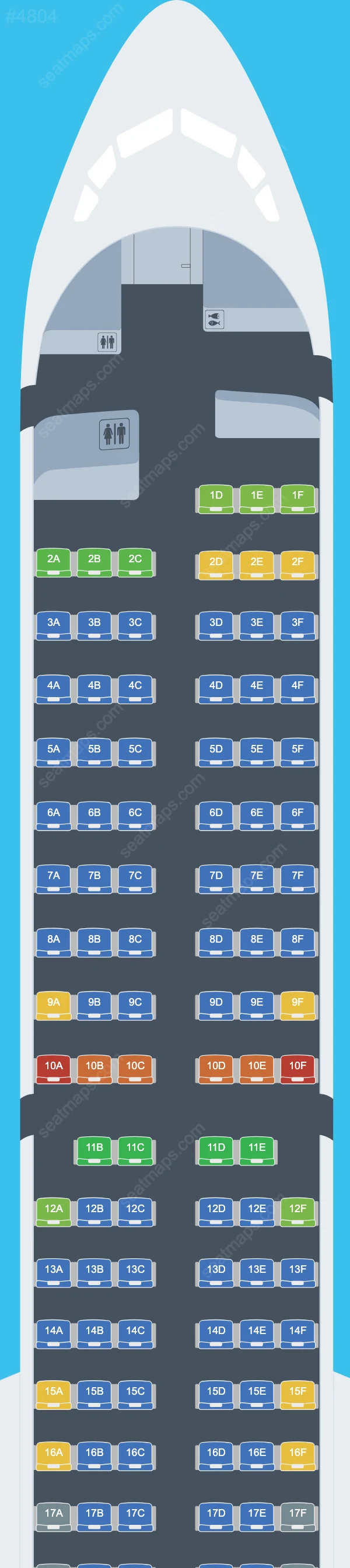 SCAT Airlines Boeing 757-200 seatmap preview