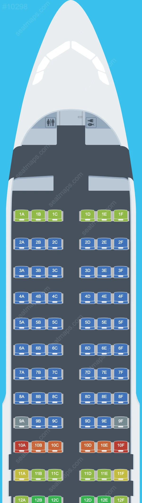 Схема салона LATAM Airlines Peru в самолете Airbus A320 A320-200 V.2