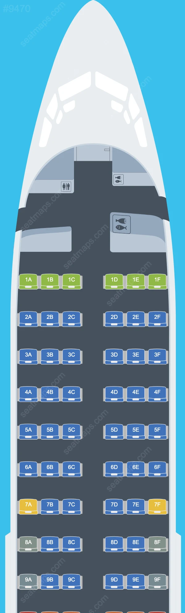 Bahamasair Boeing 737 Seat Maps 737-700 V.1