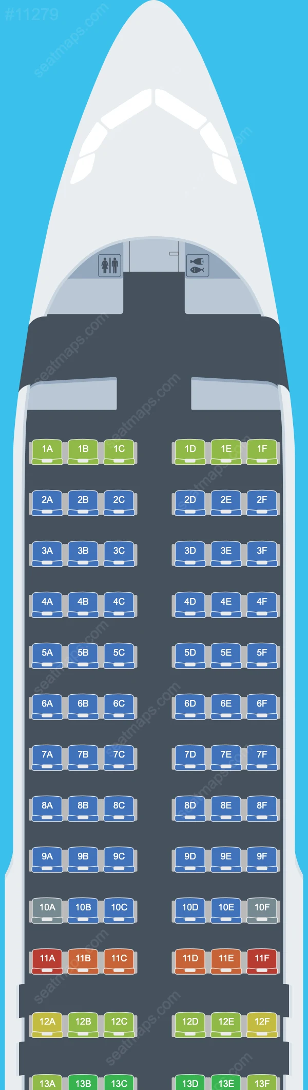 Plans des sièges de l'avion Airbus A320 de Wizz Air Malta A320-200 V.1