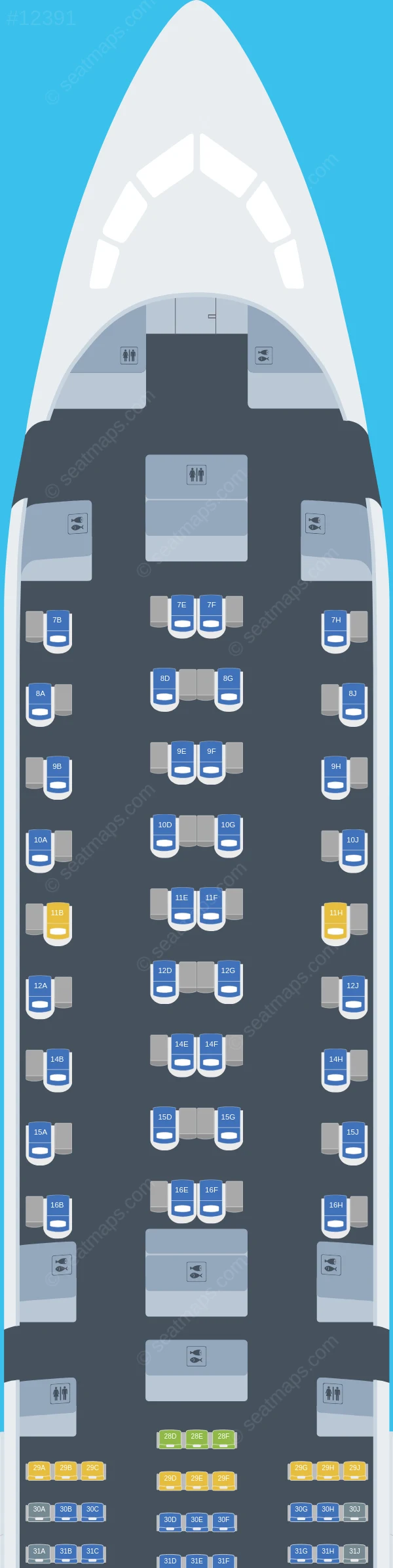 Korean Air Boeing 787-10 seatmap preview