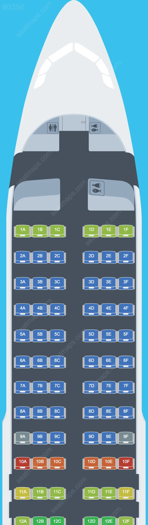 Aegean Airlines Airbus A320-200 V.1 seatmap preview