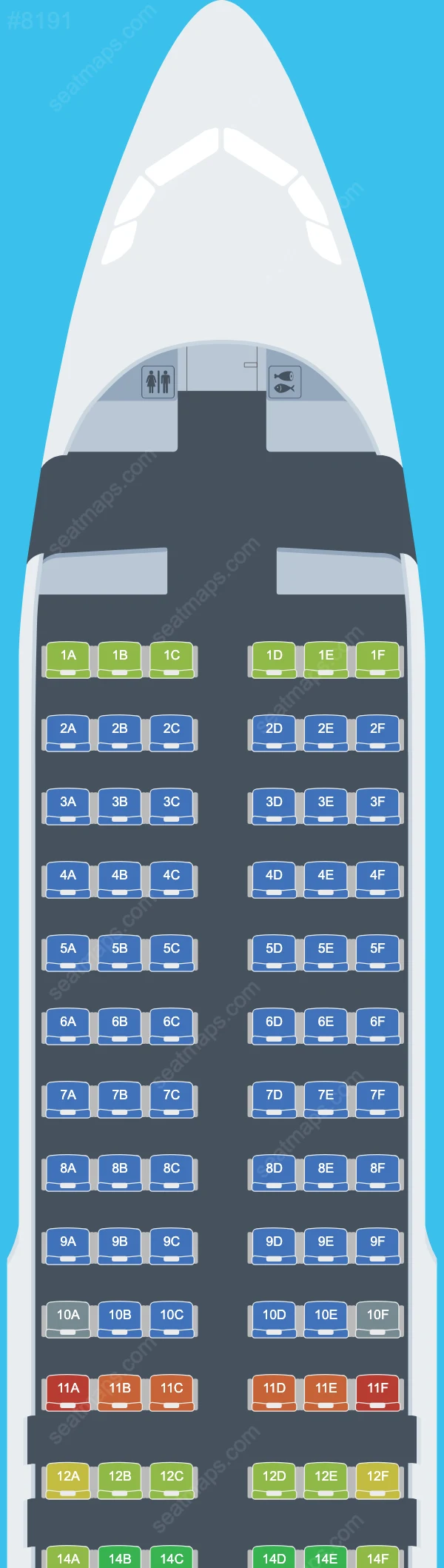 JetSMART Airbus A320 Seat Maps A320-200