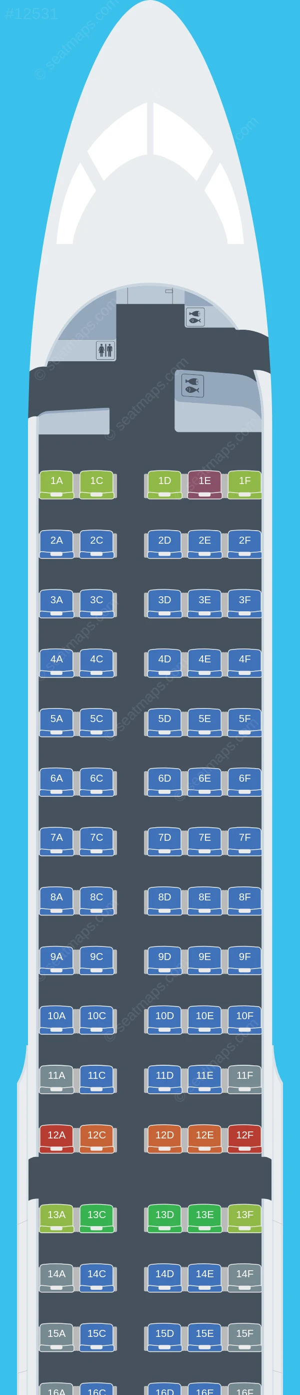 Smartwings Airbus A220-300 seatmap preview