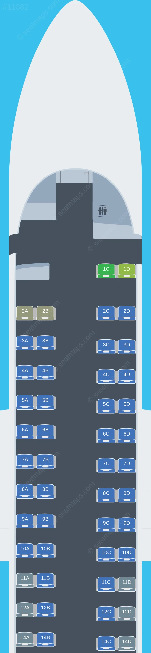 PAL Express De Havilland Q400 V.1 seatmap preview