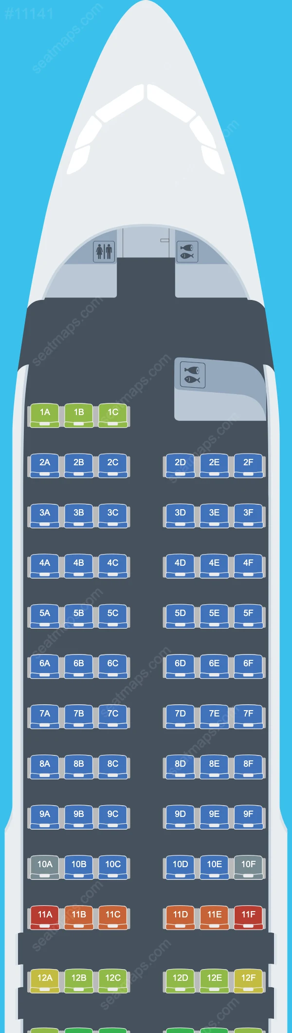 BA Euroflyer Airbus A320-200 seatmap mobile preview