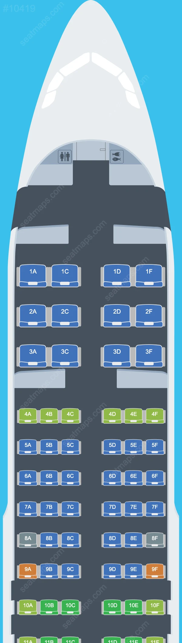 flyCAA Airbus A320 Seat Maps A320-200 V.2