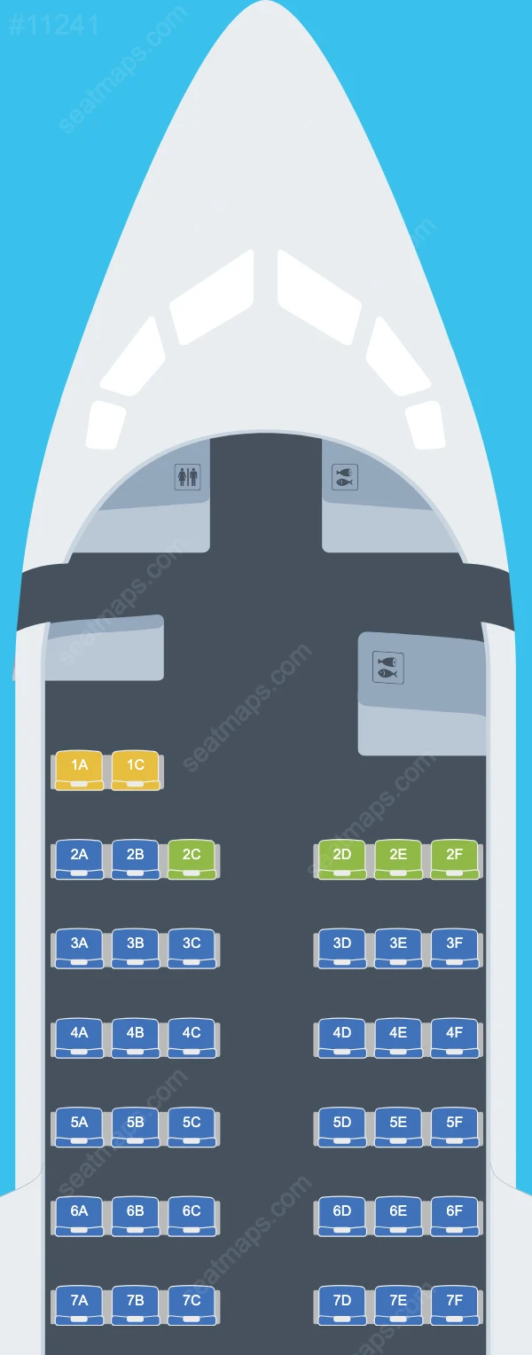 Tez Jet Airlines Avro RJ085 Avroliner Seat Maps RJ085 V.1