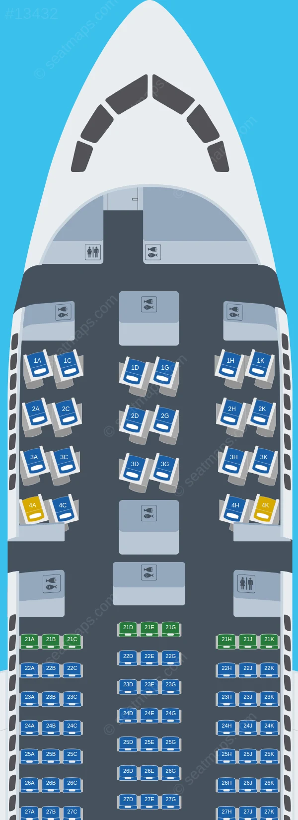 LOT Polish Airlines Boeing 787-8 seatmap preview