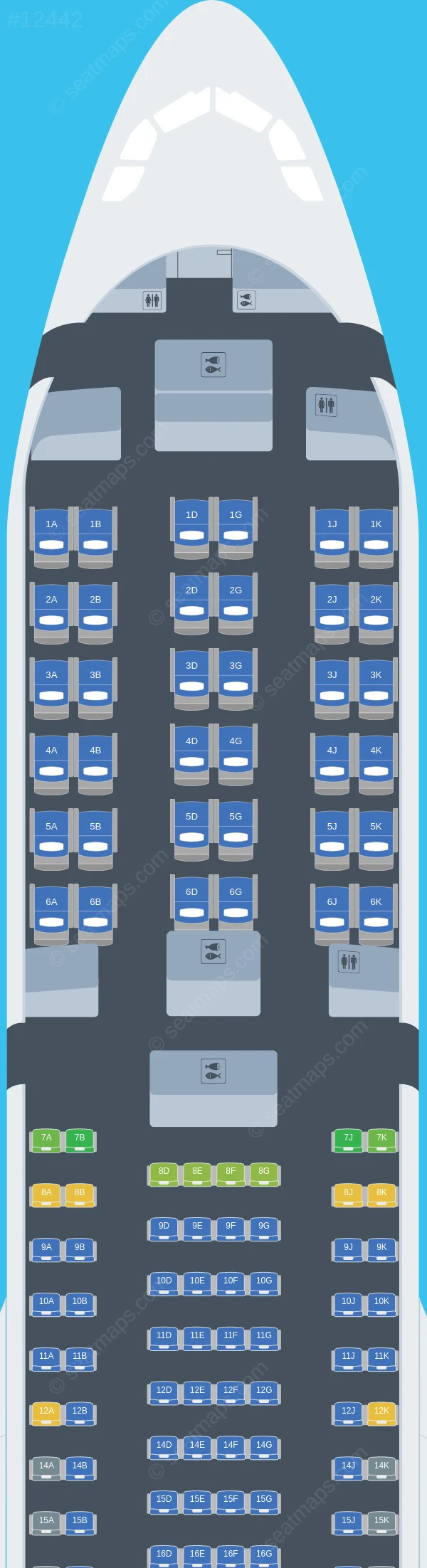 Air Samarkand Airbus A330-300 seatmap preview