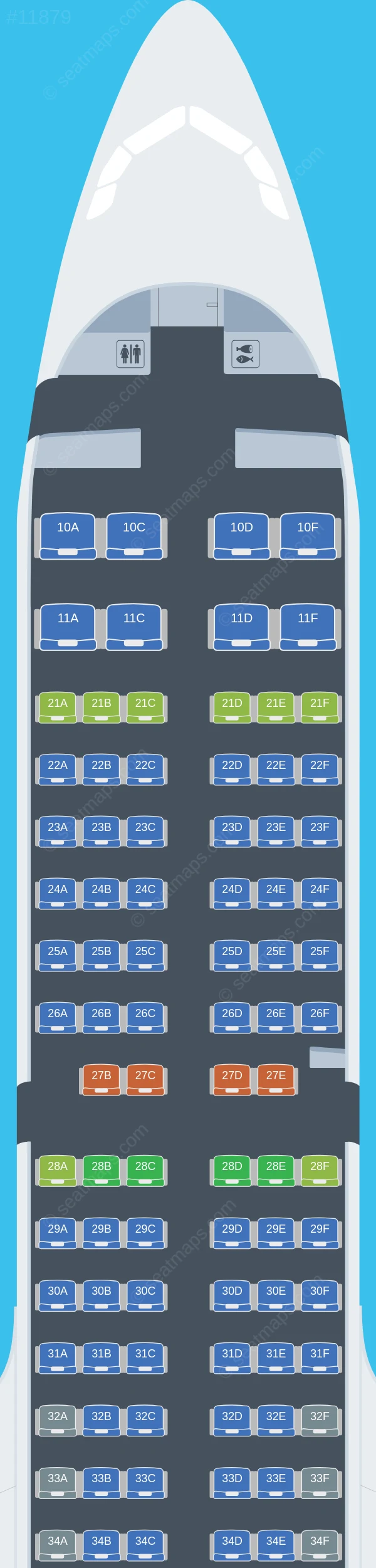 Etihad Airways Airbus A321neo V.2 seatmap preview