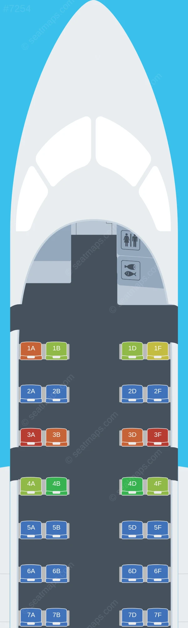 Azores Airlines De Havilland Q200 seatmap preview