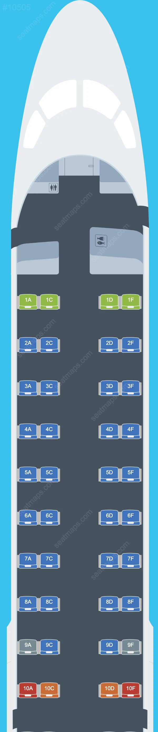 German Airways Embraer E190 seatmap mobile preview