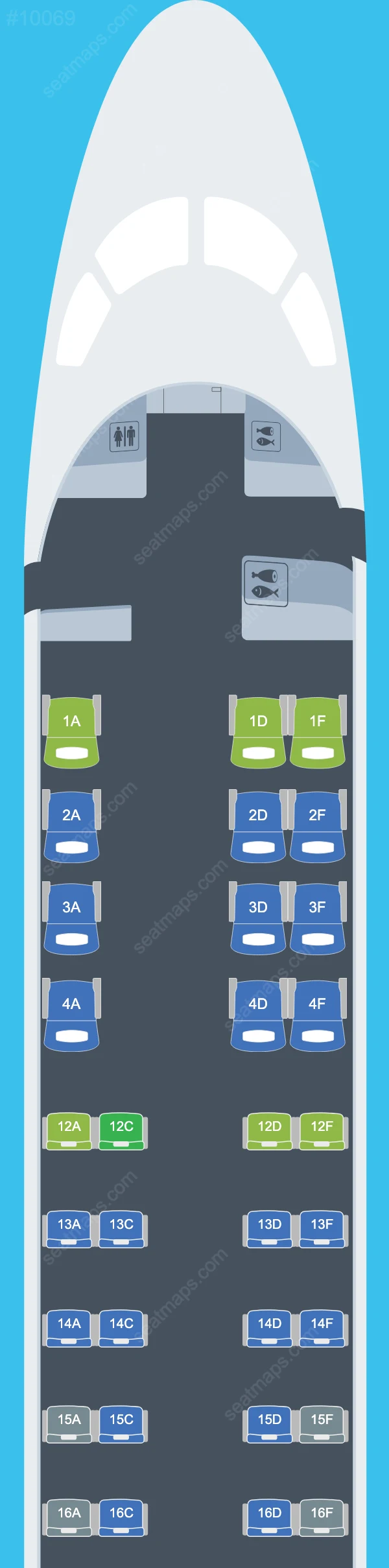 Схема салона Jazz Air в самолете Embraer E175 E175