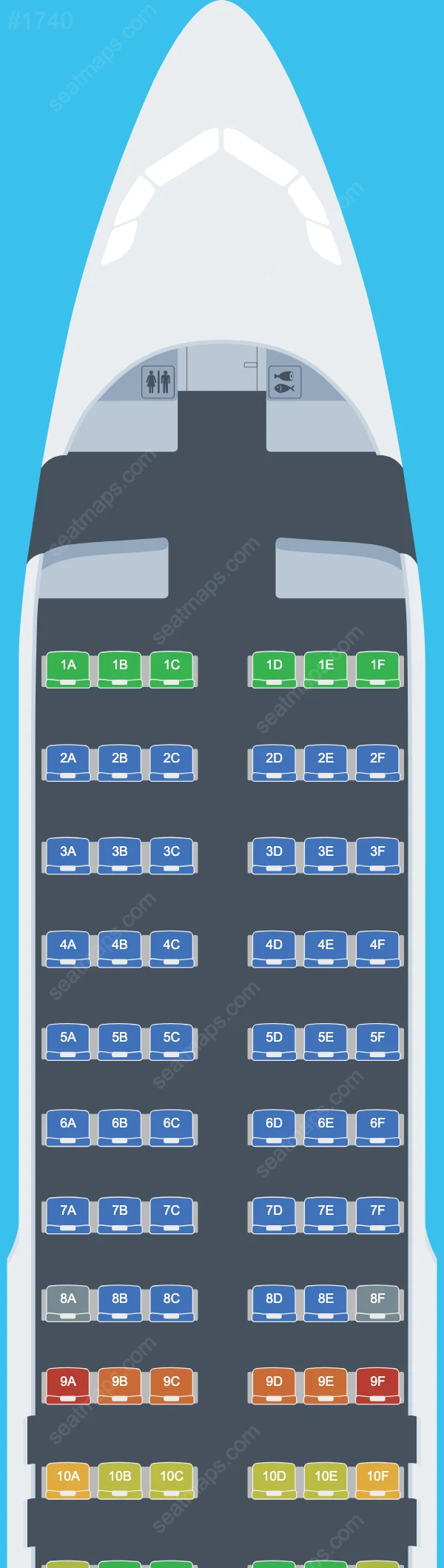 JetBlue Airways Airbus A320 Seat Maps A320-200 V.2