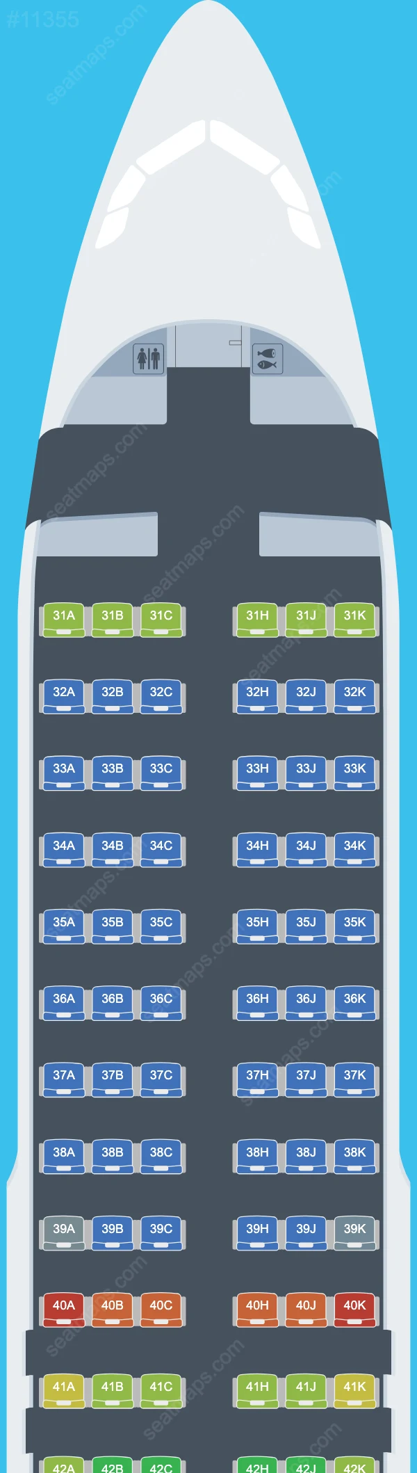 Thai Airways International Airbus A320 Seat Maps A320-200 V.1