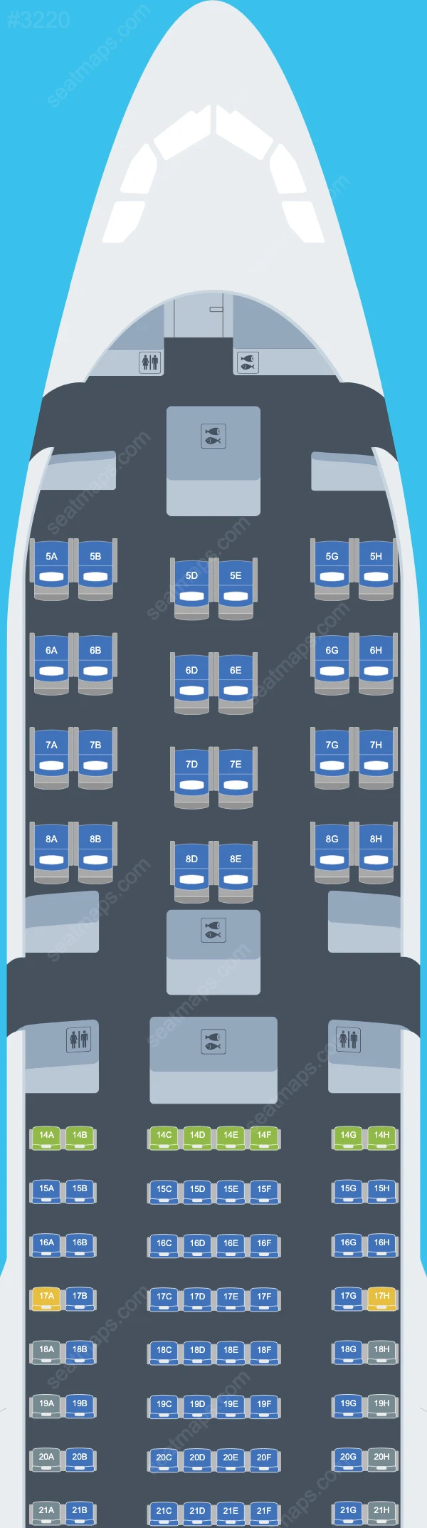 Aerolineas Argentinas Airbus A330 Seat Maps A330-200 V.2