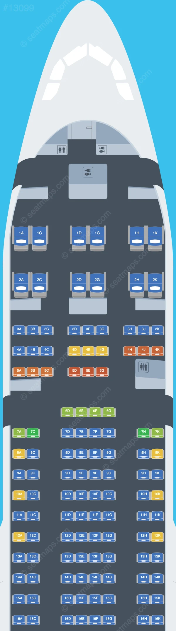 EuroAtlantic Airways Airbus A330-200 seatmap preview