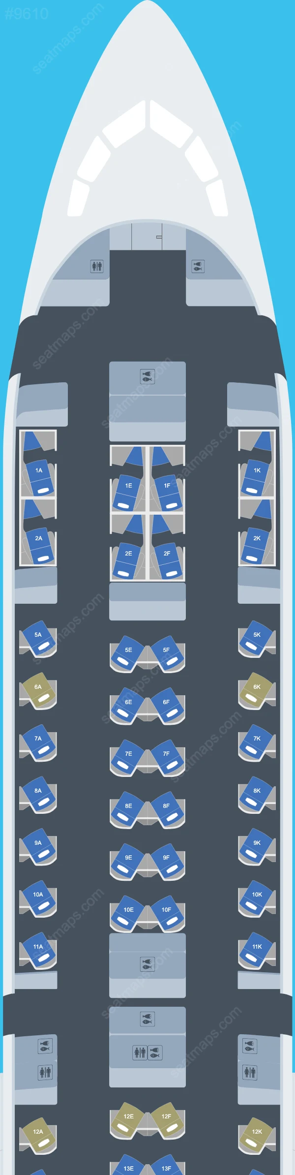 British Airways Boeing 787 Seat Maps 787-10