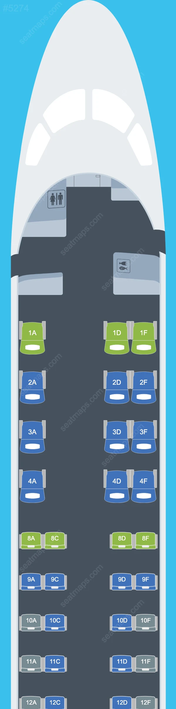 American Airlines Embraer E175 seatmap preview