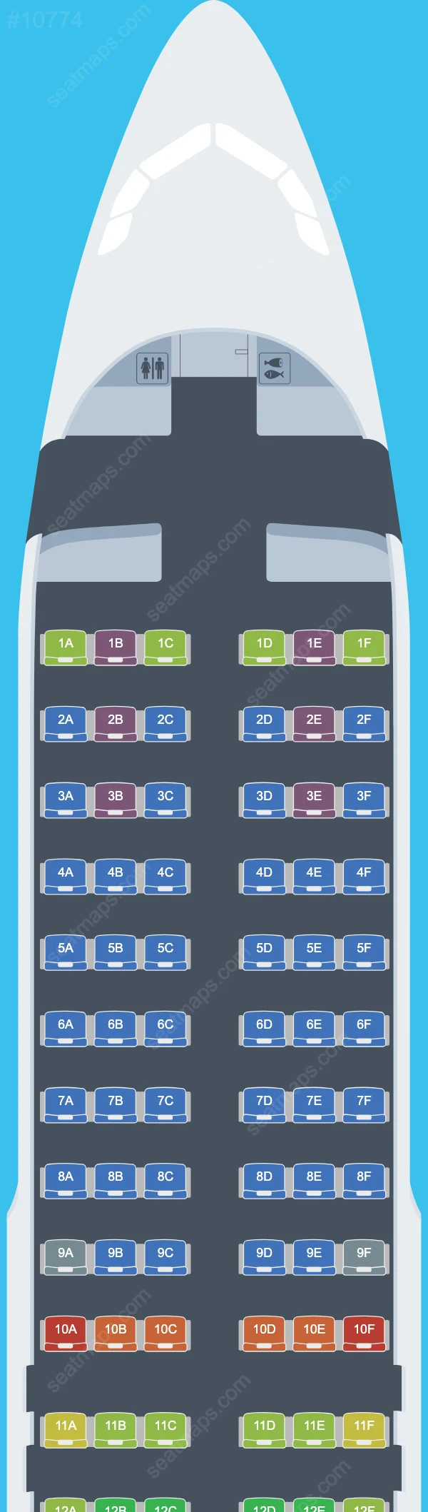 Avianca Airbus A320 Seat Maps A320-200 V.4
