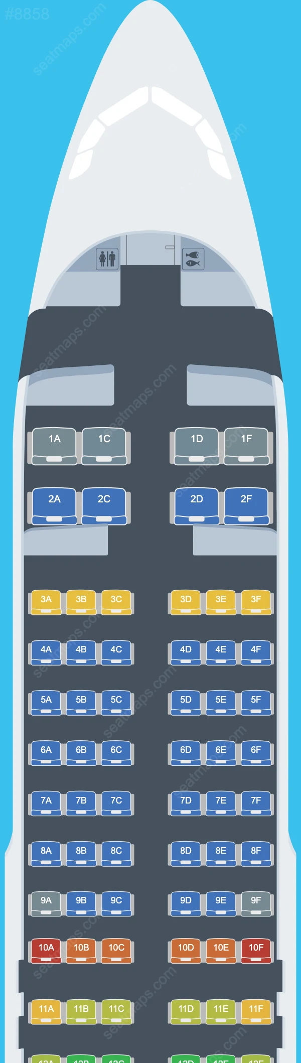 Air Travel Airbus A320 Seat Maps A320-200 V.1