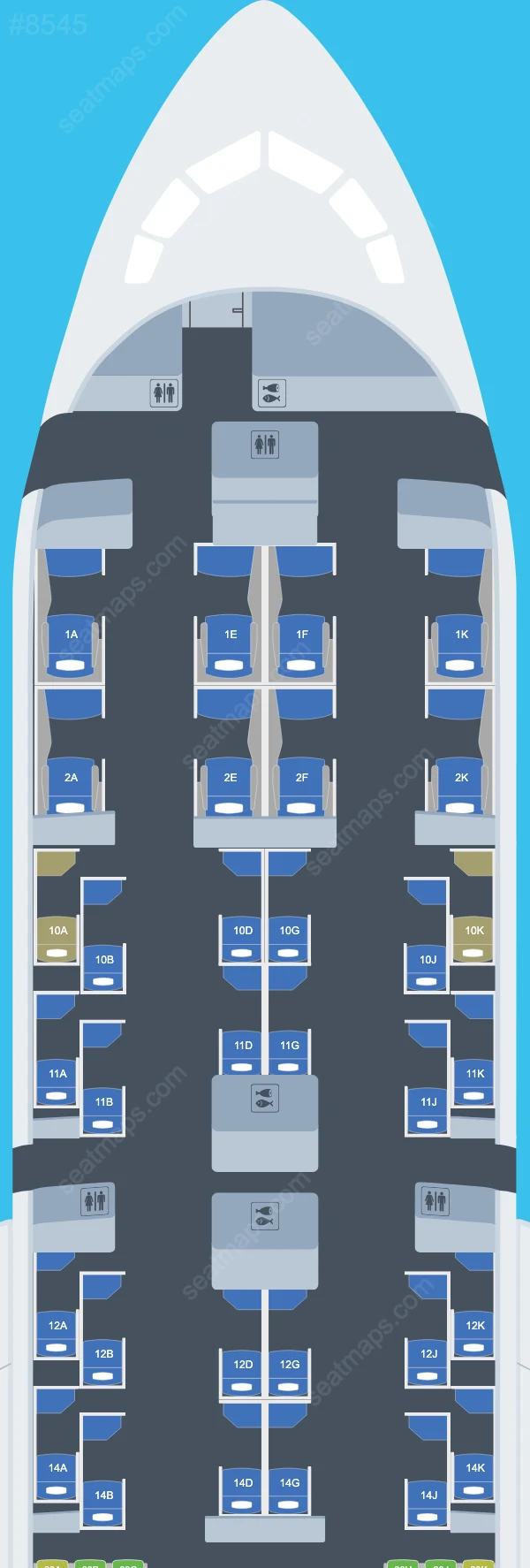 Oman Air Boeing 787 Mapas de assentos 787-9 V.2