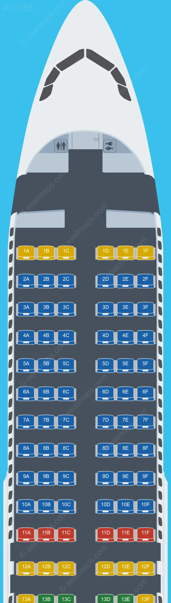Jazeera Airways Airbus A320-200  V.3 seatmap preview