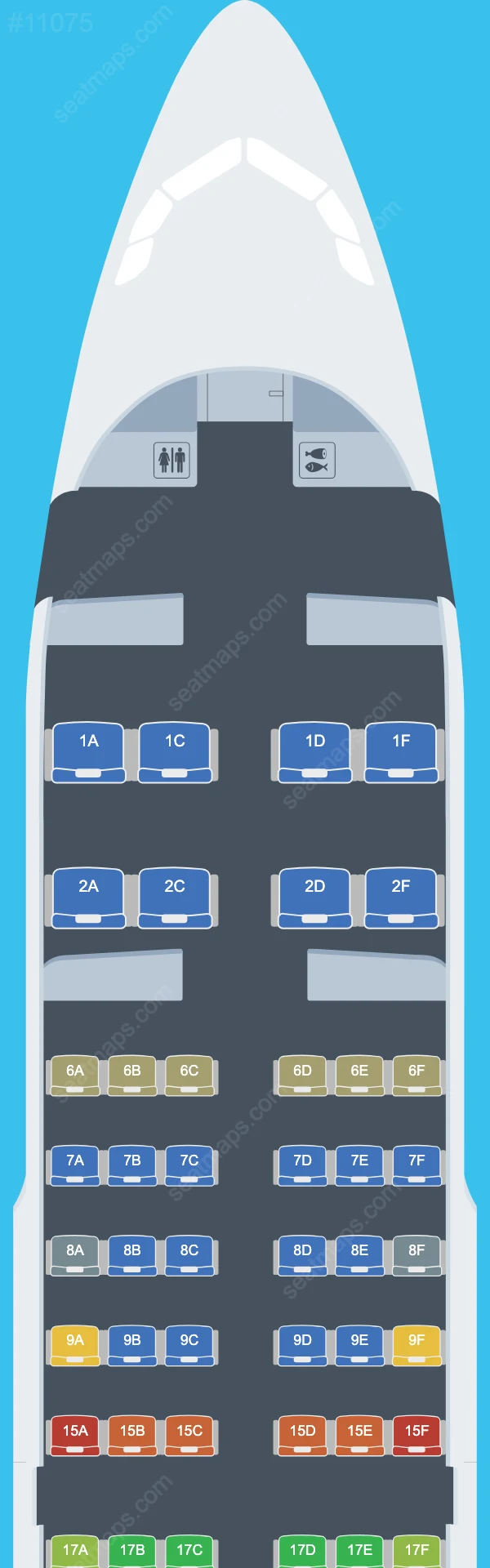 Alaska Airlines Airbus A319 Seat Maps A319-100 V.1