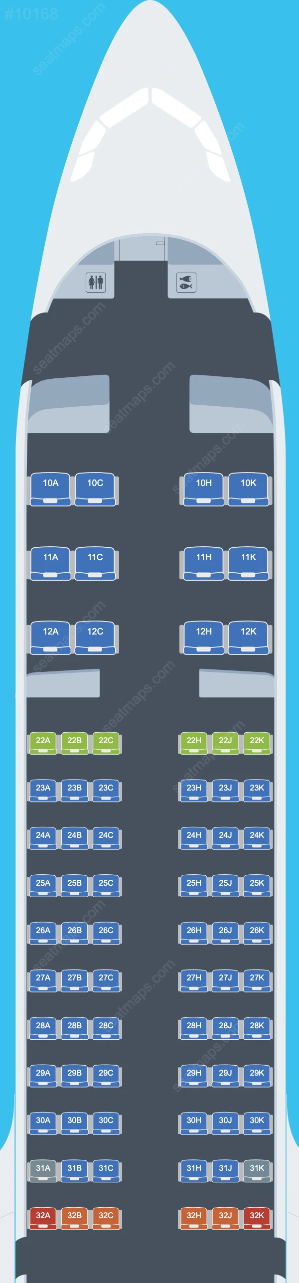 Cathay Pacific Airbus A321-200neo seatmap preview