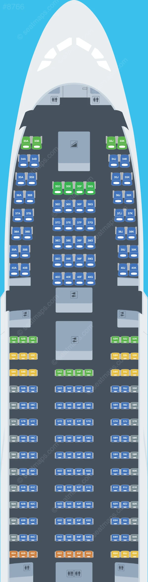 Bản đồ ghế ngồi Emirates của Airbus A380 A380-800 V.9